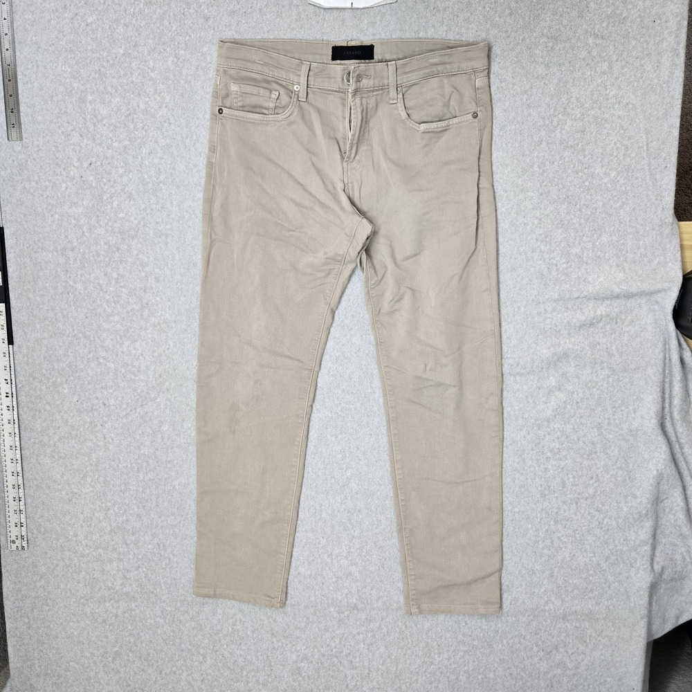 J Brand Men Jeans 33 Beige Kane Keckley Kacky 29" Inseam